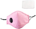 ASA Techmed Reusable Dual Air Breathing Valve Face Mask Cover with Activated Carbon Filter (Pink with Valve)