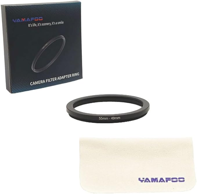 Metal Step-Up/Down Ring Adapter Compatible with Mirrorless Cameras DSLR Lens, UV CPL ND Filter Thread Converter, Black (55-46)