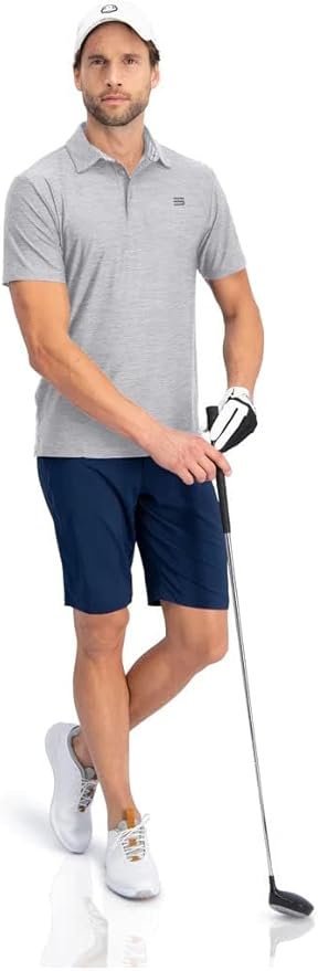 Three Sixty Six Golf Shirts for Men - Dry Fit Short-Sleeve Polo, Athletic Casual Collared T-Shirt