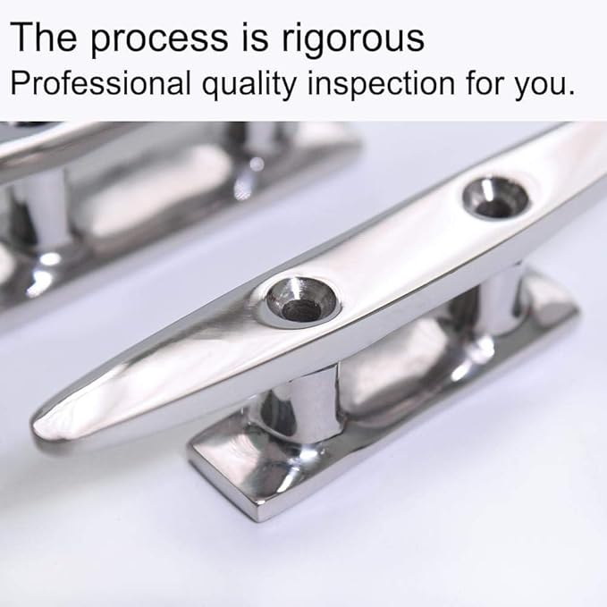 Boat Cleat Open Base Boat Cleat 4/5/6/8 inch, Dock Cleat All 316 Stainless Steel Boat Mooring Accessories, Include Installation Accessories Screws