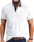 SEGANUP Men's Fashion Polo Shirts Short Sleeve Casual Cotton Golf Shirts Moisture Wicking Polo Shirt with Pocket