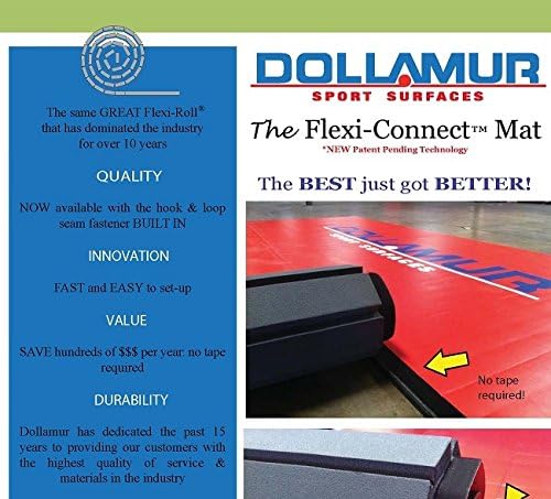 Dollamur 10'x10'x1.25" Martial Arts Mat, Red, Tatami, FLEXI-Connect®