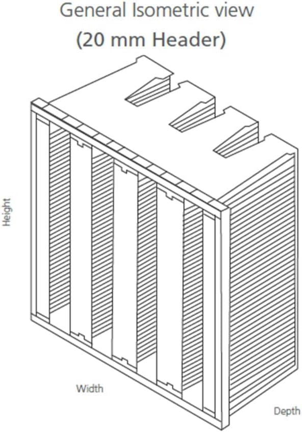 Synthetic Mini Pleat Rigid V-Bank Air Filter 24x12x12 (4V) – MERV 15 ASHRAE 52.2 High-Efficiency HVAC Filter for Commercial, Industrial, Hopsitals & Cleanroom Use - (Pack of 2)
