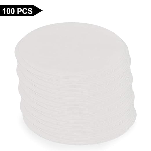 StonyLab Quantitative Filter Paper Circles, 56mm Diameter Cellulose Filter Paper with 20 Micron Particle Retention Medium Filtration Speed, Pack of 100