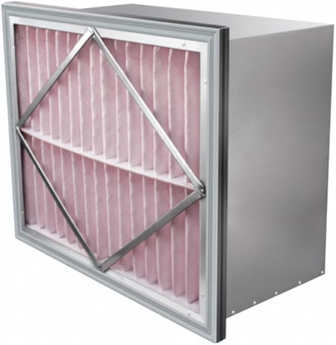 RIGID-PACK 24x20x12 Rigid Box Air Filter – MERV 14/95% ASHRAE HVAC Filter – Radial V-Pleat, Metal Frame, Single Header – High-Efficiency Replacement for Commercial & Industrial Systems