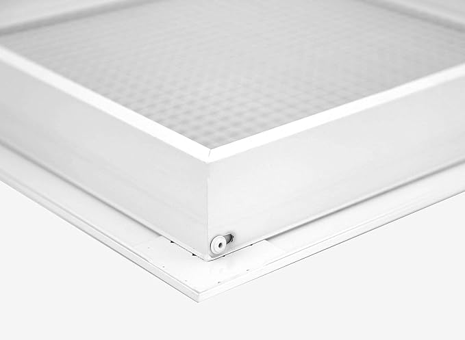 HVAC Premium 6'' x 18'' Cube Core Eggcrate Return Air Filter Grille for 1'' Filter - Aluminum - White [Outer Dimensions: 8.5'' x 20.5]