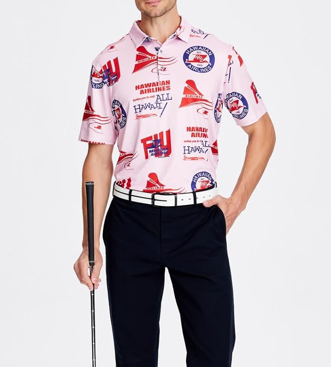 Damipow Premium Golf Shirts for Men Dry Fit Performance Polo Short Sleeve Collared Shirt