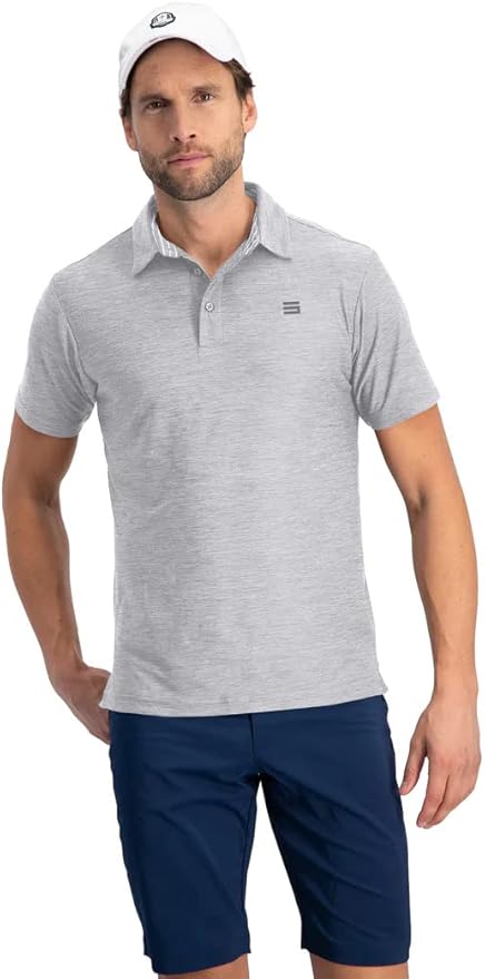 Three Sixty Six Golf Shirts for Men - Dry Fit Short-Sleeve Polo, Athletic Casual Collared T-Shirt