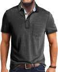 SEGANUP Men's Fashion Polo Shirts Short Sleeve Casual Cotton Golf Shirts Moisture Wicking Polo Shirt with Pocket