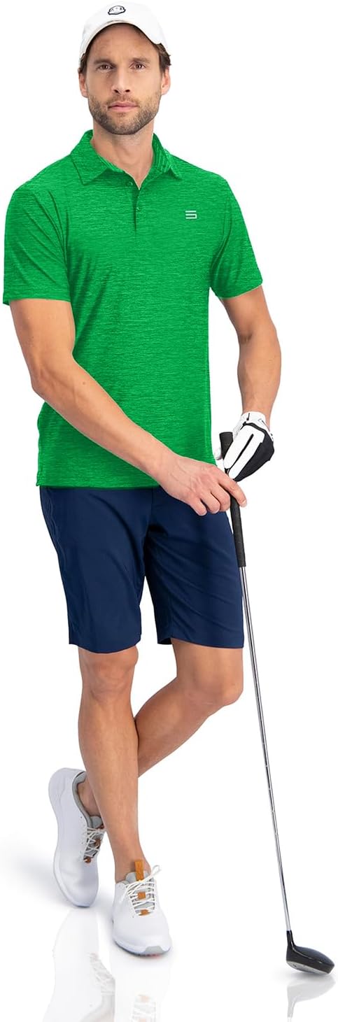 Three Sixty Six Golf Shirts for Men - Dry Fit Short-Sleeve Polo, Athletic Casual Collared T-Shirt