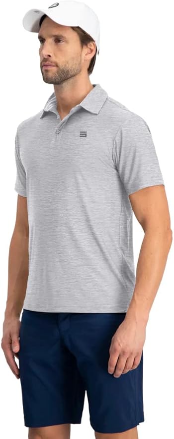 Three Sixty Six Golf Shirts for Men - Dry Fit Short-Sleeve Polo, Athletic Casual Collared T-Shirt