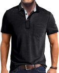 SEGANUP Men's Fashion Polo Shirts Short Sleeve Casual Cotton Golf Shirts Moisture Wicking Polo Shirt with Pocket