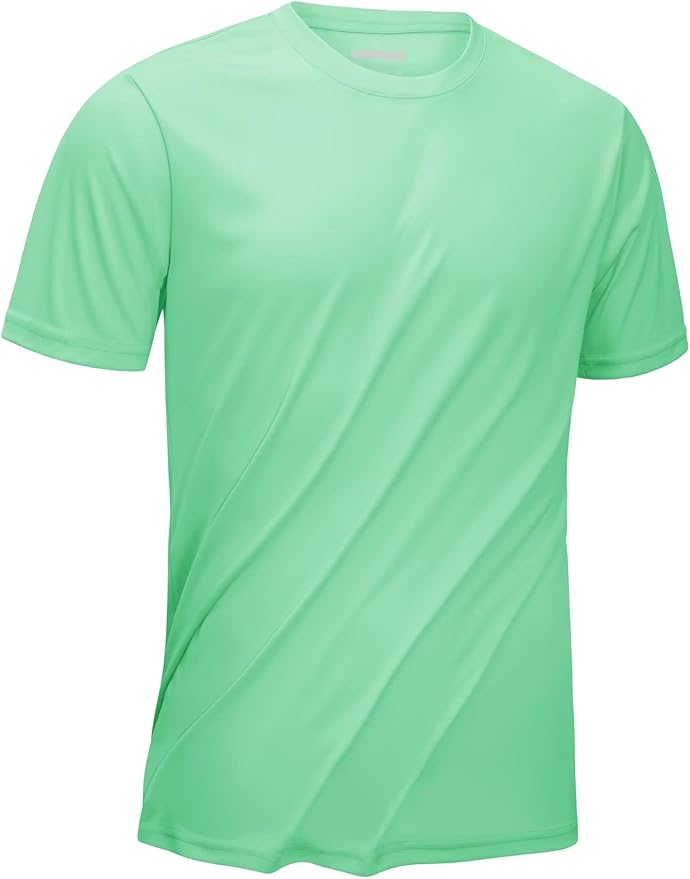 KEFITEVD Men's Short Sleeve UPF 50+ Sun Protection Shirts Quick Dry Rashguard Swim Shirt SPF Workout Fishing Athletic T-Shirt