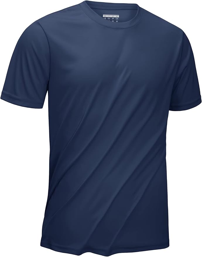 KEFITEVD Men's Short Sleeve UPF 50+ Sun Protection Shirts Quick Dry Rashguard Swim Shirt SPF Workout Fishing Athletic T-Shirt