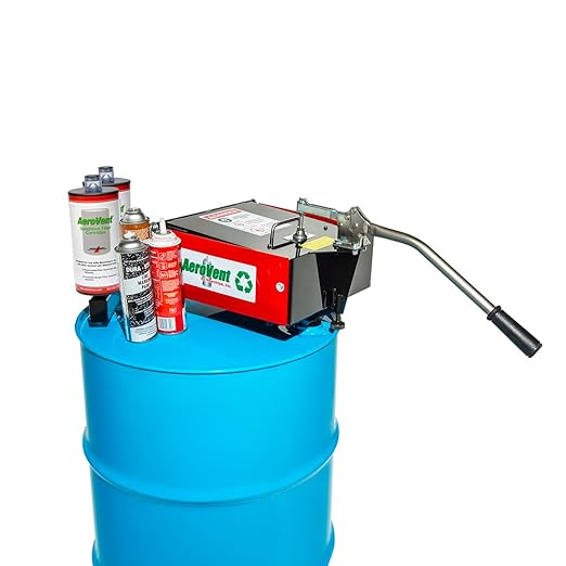 AeroVent 3X Aerosol Can Disposal System (Part #10004721) | Processes 3 Cans Simultaneously | Fits Cans Up to 3" Diameter & 10.5" Length | Viz-a-Ball Indicator | Heavy-Duty Steel | Made in USA