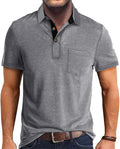 SEGANUP Men's Fashion Polo Shirts Short Sleeve Casual Cotton Golf Shirts Moisture Wicking Polo Shirt with Pocket