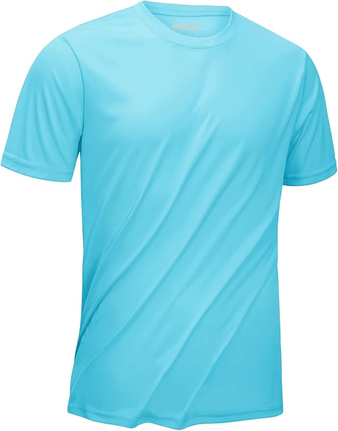 KEFITEVD Men's Short Sleeve UPF 50+ Sun Protection Shirts Quick Dry Rashguard Swim Shirt SPF Workout Fishing Athletic T-Shirt
