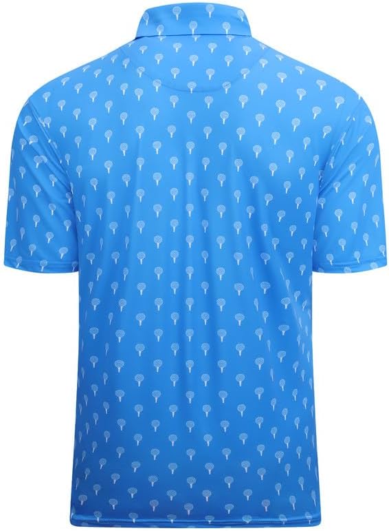 Damipow Premium Golf Shirts for Men Dry Fit Performance Polo Short Sleeve Collared Shirt
