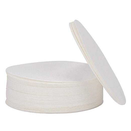 Labasics Qualitative Filter Paper Circles, 70 mm Diameter Cellulose Filter Paper with 15-20 Micron Particle Retention Medium Filtration Speed, Pack of 100