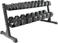 WF Athletic Supply Rubber Encased Hex Dumbbells with Rubber Grip Contoured Handle for Muscle Toning, Strength Building & Full Body Workout