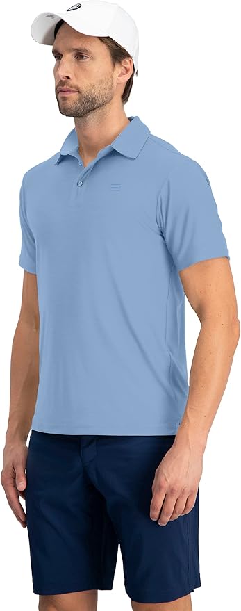 Three Sixty Six Golf Shirts for Men - Dry Fit Short-Sleeve Polo, Athletic Casual Collared T-Shirt