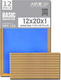 12x20x1 Air Filter Comparable to MPR 100 Basic Economy Furnace Filters, 12 Pack of Non Pleated Fiberglass Filter For Dust - Low Airflow Restriction! From AIRX FILTERS WICKED CLEAN AIR.