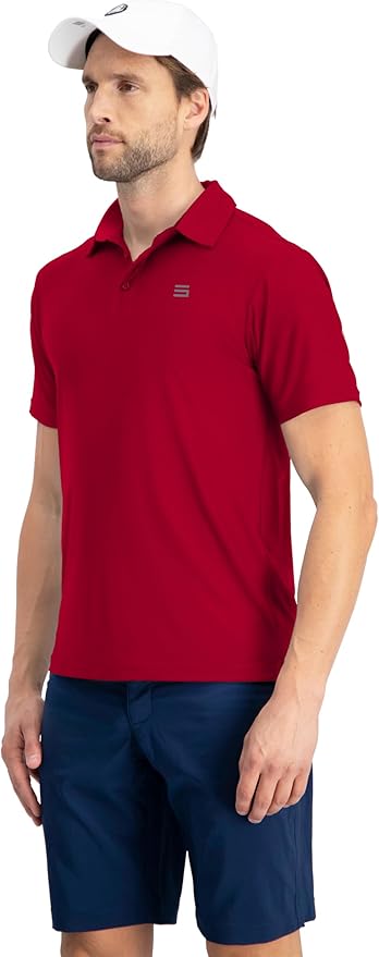 Three Sixty Six Golf Shirts for Men - Dry Fit Short-Sleeve Polo, Athletic Casual Collared T-Shirt