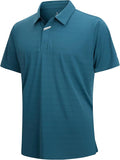 SAMERM Golf Shirts for Men Super Stretch Jacquard Dry Fit Golf Polo Moisture Wicking Short Sleeve Polo Shirts for Men
