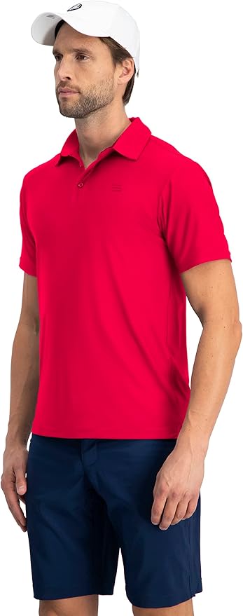 Three Sixty Six Golf Shirts for Men - Dry Fit Short-Sleeve Polo, Athletic Casual Collared T-Shirt