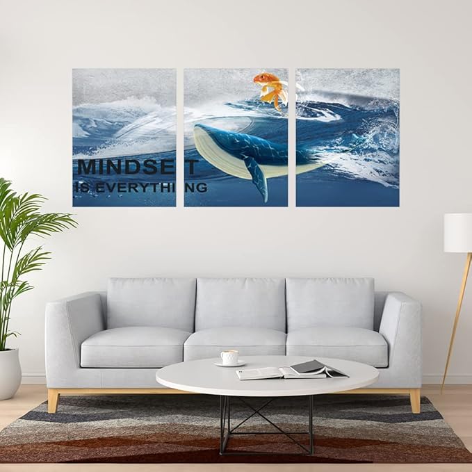 Inspirational Canvas Paintings 3 Panels Motivational Wall Art Inspirational Wall Art Entrepreneur Quotes Artwork Painting Picture for Framed Office Home Decoration Living Room Bedroom 36''W x 16''H
