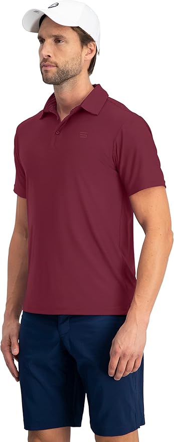 Three Sixty Six Golf Shirts for Men - Dry Fit Short-Sleeve Polo, Athletic Casual Collared T-Shirt