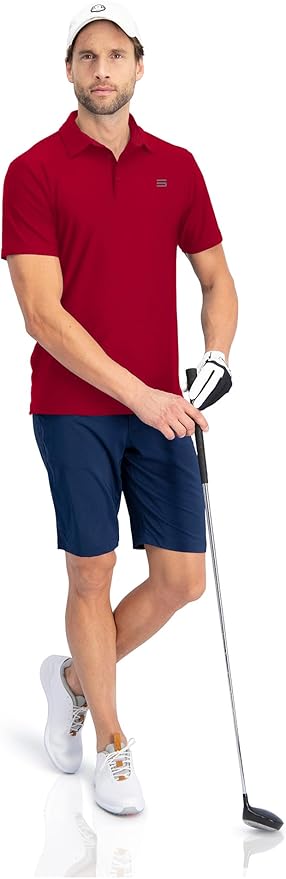 Three Sixty Six Golf Shirts for Men - Dry Fit Short-Sleeve Polo, Athletic Casual Collared T-Shirt