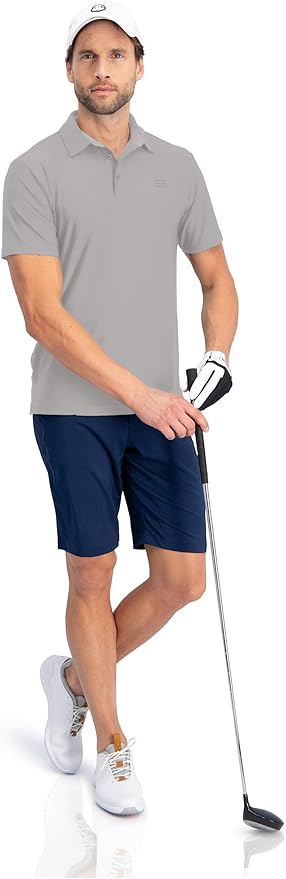 Three Sixty Six Golf Shirts for Men - Dry Fit Short-Sleeve Polo, Athletic Casual Collared T-Shirt