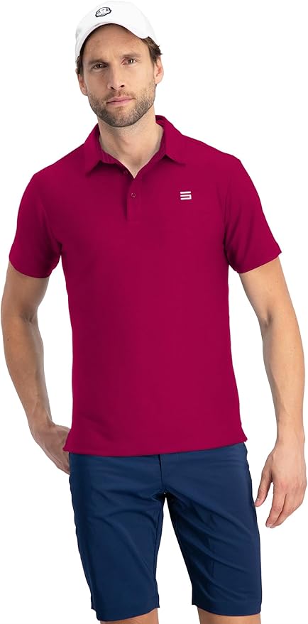 Three Sixty Six Golf Shirts for Men - Dry Fit Short-Sleeve Polo, Athletic Casual Collared T-Shirt