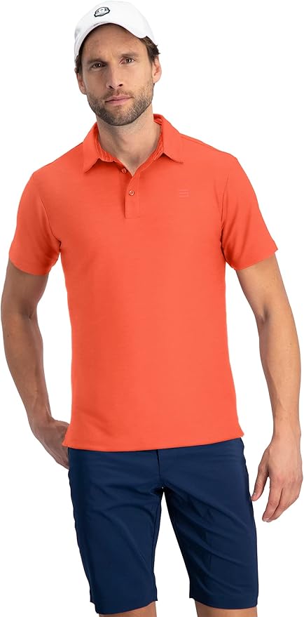 Three Sixty Six Golf Shirts for Men - Dry Fit Short-Sleeve Polo, Athletic Casual Collared T-Shirt