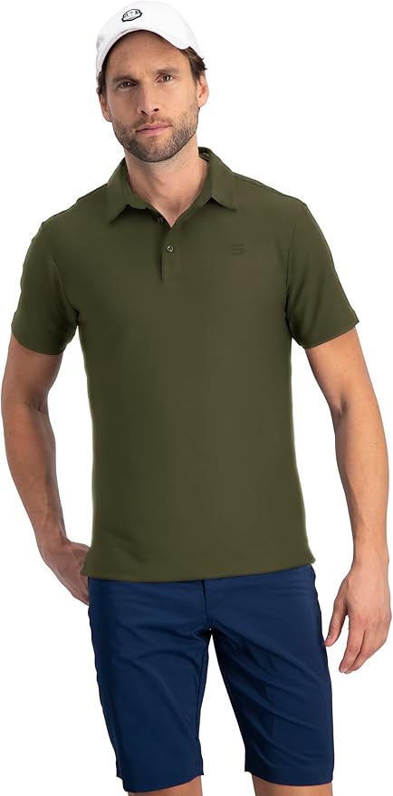 Three Sixty Six Golf Shirts for Men - Dry Fit Short-Sleeve Polo, Athletic Casual Collared T-Shirt