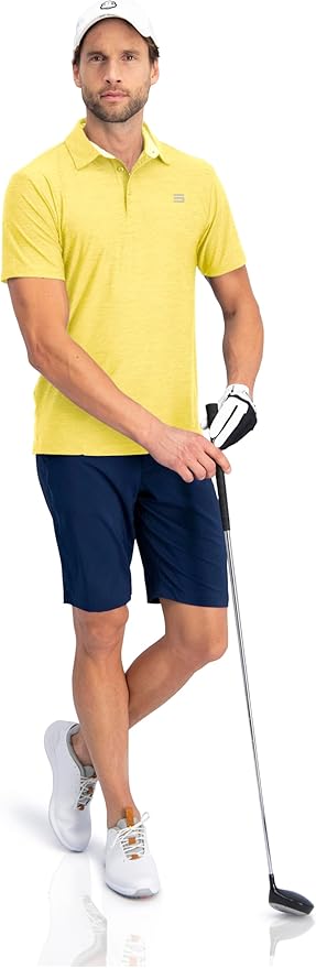 Three Sixty Six Golf Shirts for Men - Dry Fit Short-Sleeve Polo, Athletic Casual Collared T-Shirt