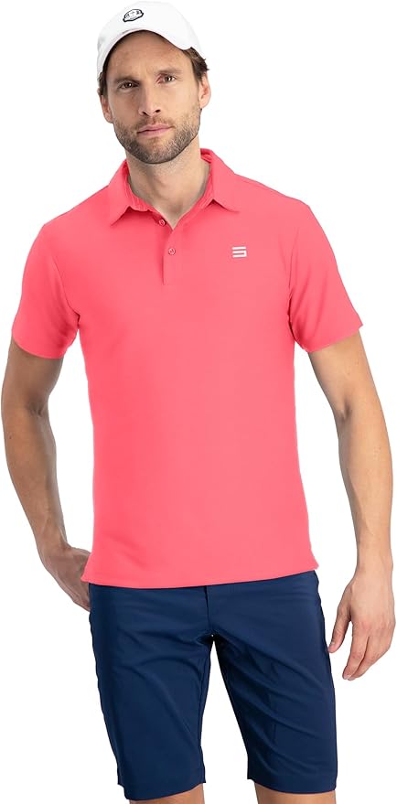 Three Sixty Six Golf Shirts for Men - Dry Fit Short-Sleeve Polo, Athletic Casual Collared T-Shirt