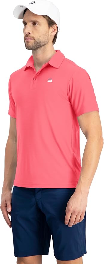 Three Sixty Six Golf Shirts for Men - Dry Fit Short-Sleeve Polo, Athletic Casual Collared T-Shirt