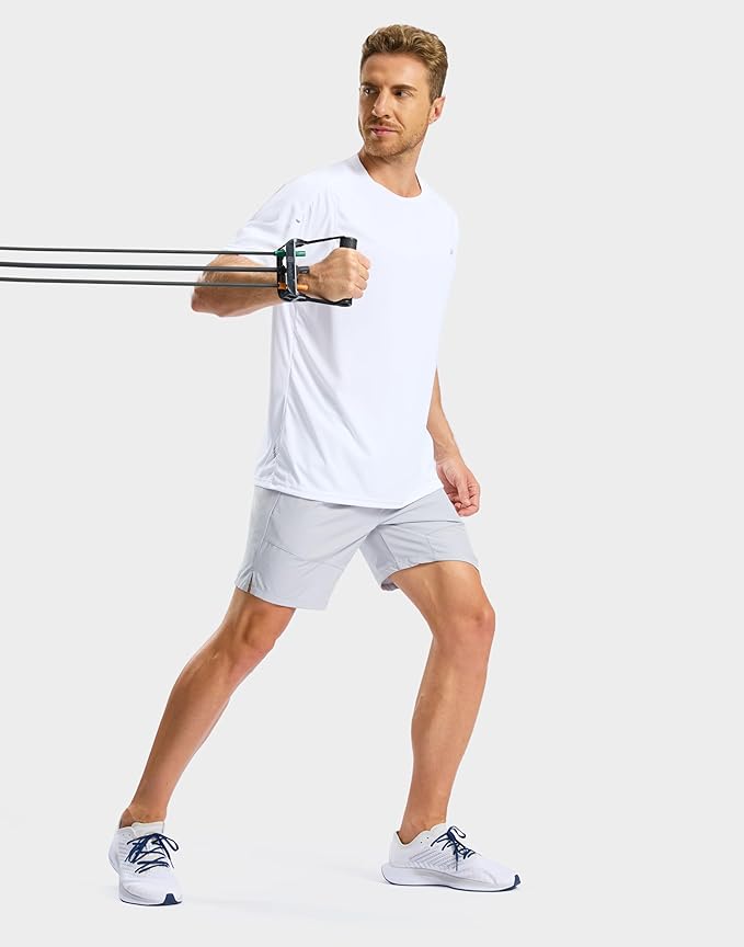 Pudolla Men's Workout Running T-Shirts Lightweight Quick Dry Athletic Gym Shirts for Men Short Sleeve Sport Tee Tops