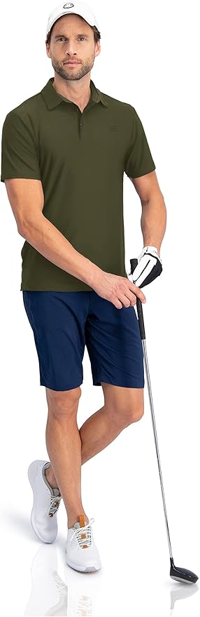Three Sixty Six Golf Shirts for Men - Dry Fit Short-Sleeve Polo, Athletic Casual Collared T-Shirt