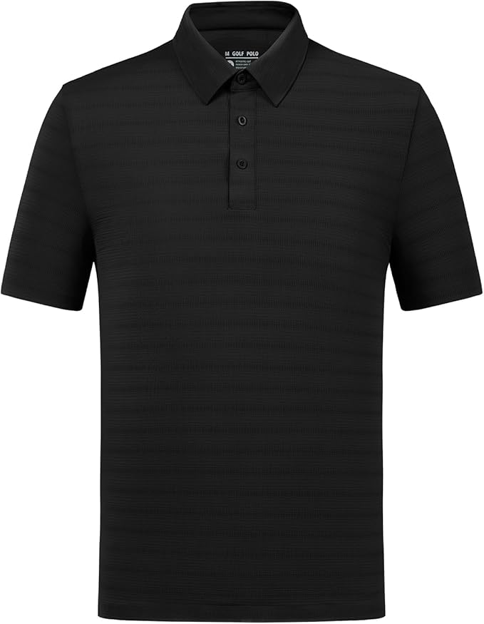 fit space Men’s Performance Golf Polo, Cooling Tennis Shirts, Seamless Stretch, Quick-Dry Short Sleeve with IceSilk Tech