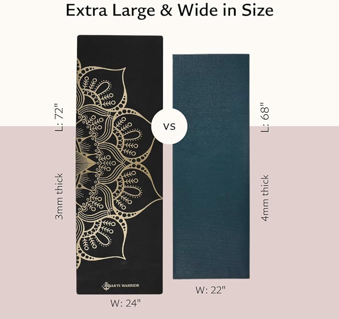 Cork Yoga Mat - Artist Designed, Premium Printed Eco-Friendly Non-Slip mat, Great for Regular & Hot Yoga, Pilates, Workouts 72 inch x 24 inch x 3mm Thick