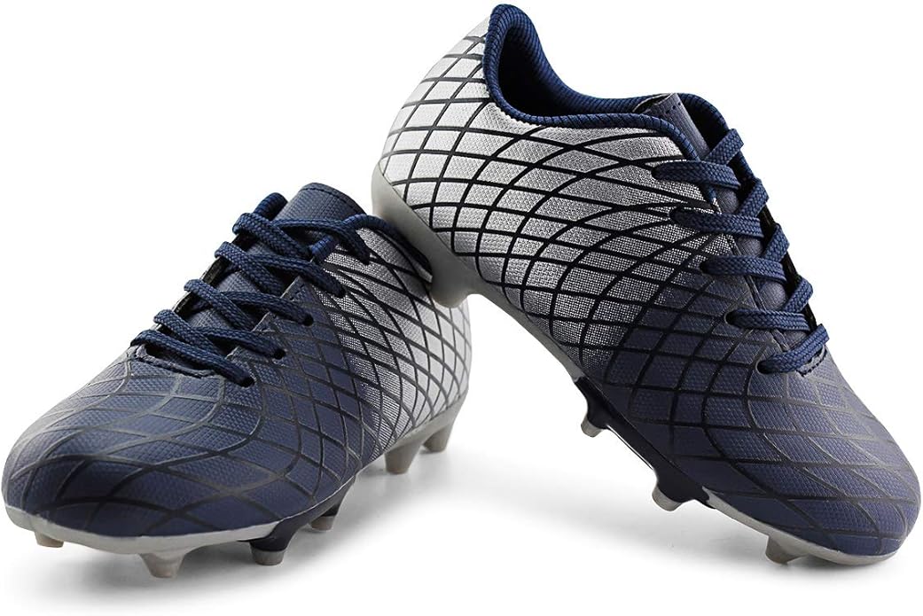 JABASIC Kids Outdoor Soccer Cleats Athletic Firm Ground Football Shoes