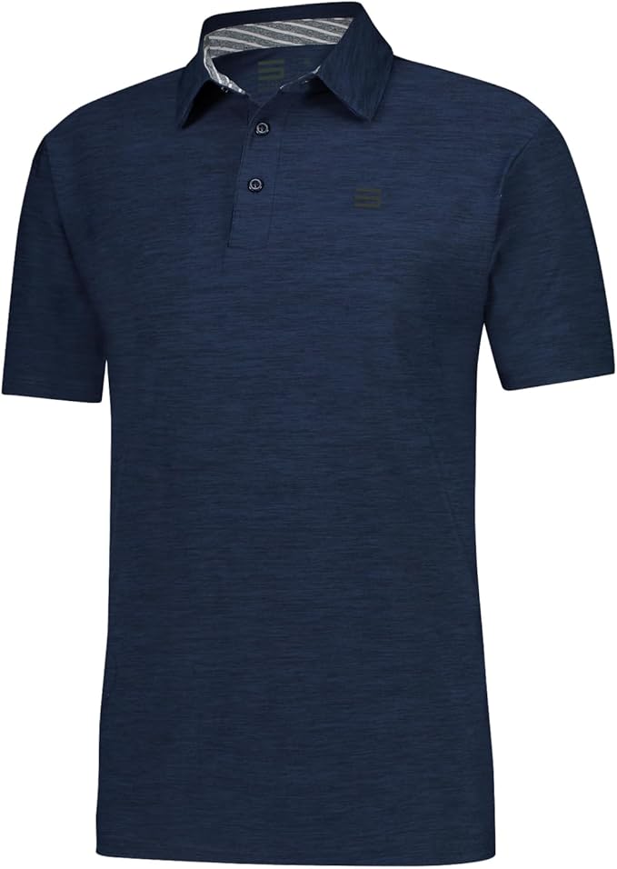 Three Sixty Six Golf Shirts for Men - Dry Fit Short-Sleeve Polo, Athletic Casual Collared T-Shirt