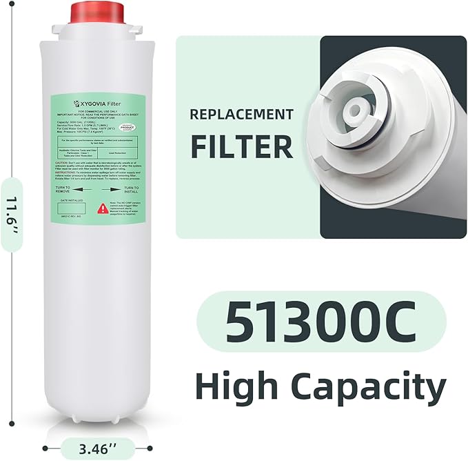 Water Filter Replacement for Elkay 51300-C, Filters Compatible with Elkay EZH2O Bottle Filling Stations (No Chip - 1 Pack)