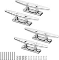 Boat Cleats Marine Grade 316 Stainless Steel Boat Mooring Cleat Pack of 4, Installation Accessories Included