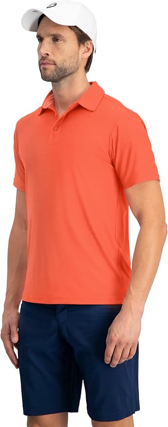 Three Sixty Six Golf Shirts for Men - Dry Fit Short-Sleeve Polo, Athletic Casual Collared T-Shirt