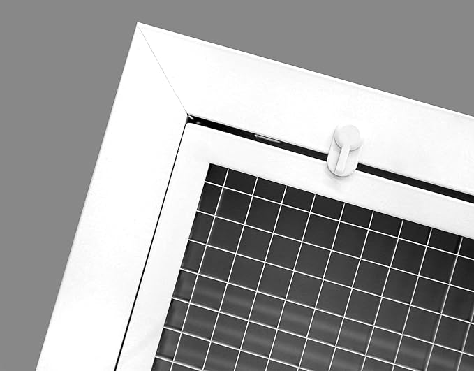 HVAC Premium 32'' x 14'' Cube Core Eggcrate Return Air Filter Grille for 1'' Filter - Aluminum - White [Outer Dimensions: 34.5'' x 16.5]