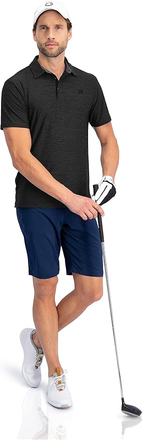 Three Sixty Six Golf Shirts for Men - Dry Fit Short-Sleeve Polo, Athletic Casual Collared T-Shirt